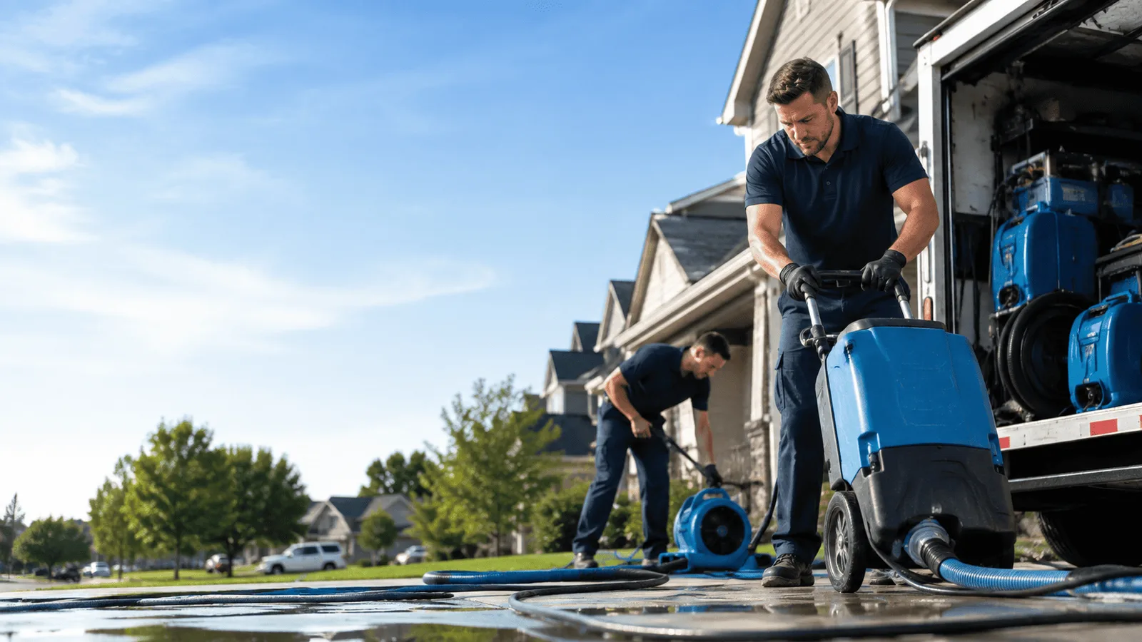 Basement Flooding being performed in Woodbury, MN